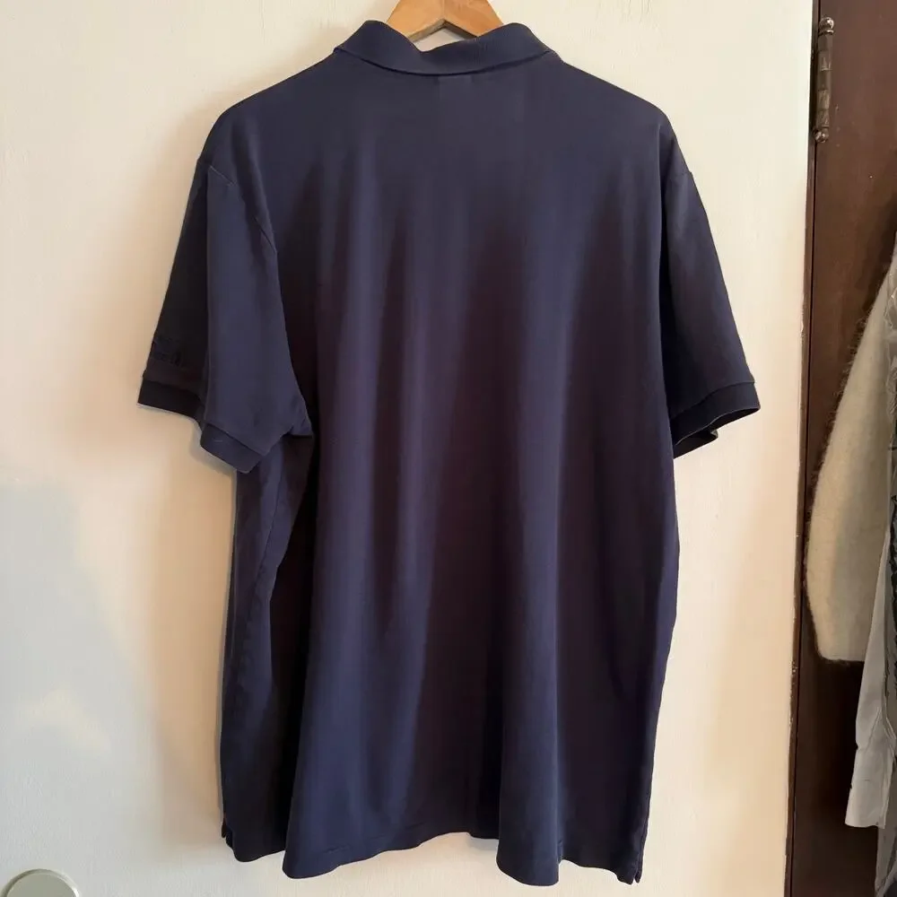 THE NORTH FACE | Y2K Vintage Men's Navy Blue Pique Polo Shirt | XXL